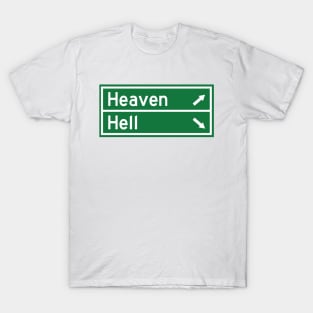 Heaven and Hell Road Sign T-Shirt